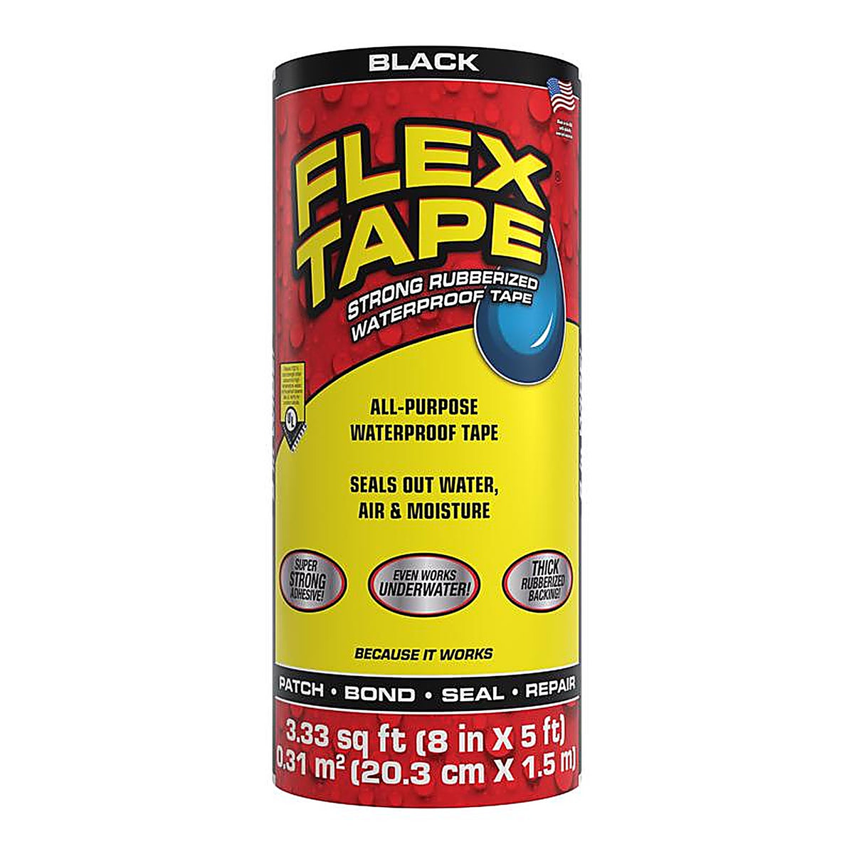 Flex Seal - TFSBLKR0805 - FLEX TAPE 8 in. W X 5 ft. L Black Waterproof Repair Tape