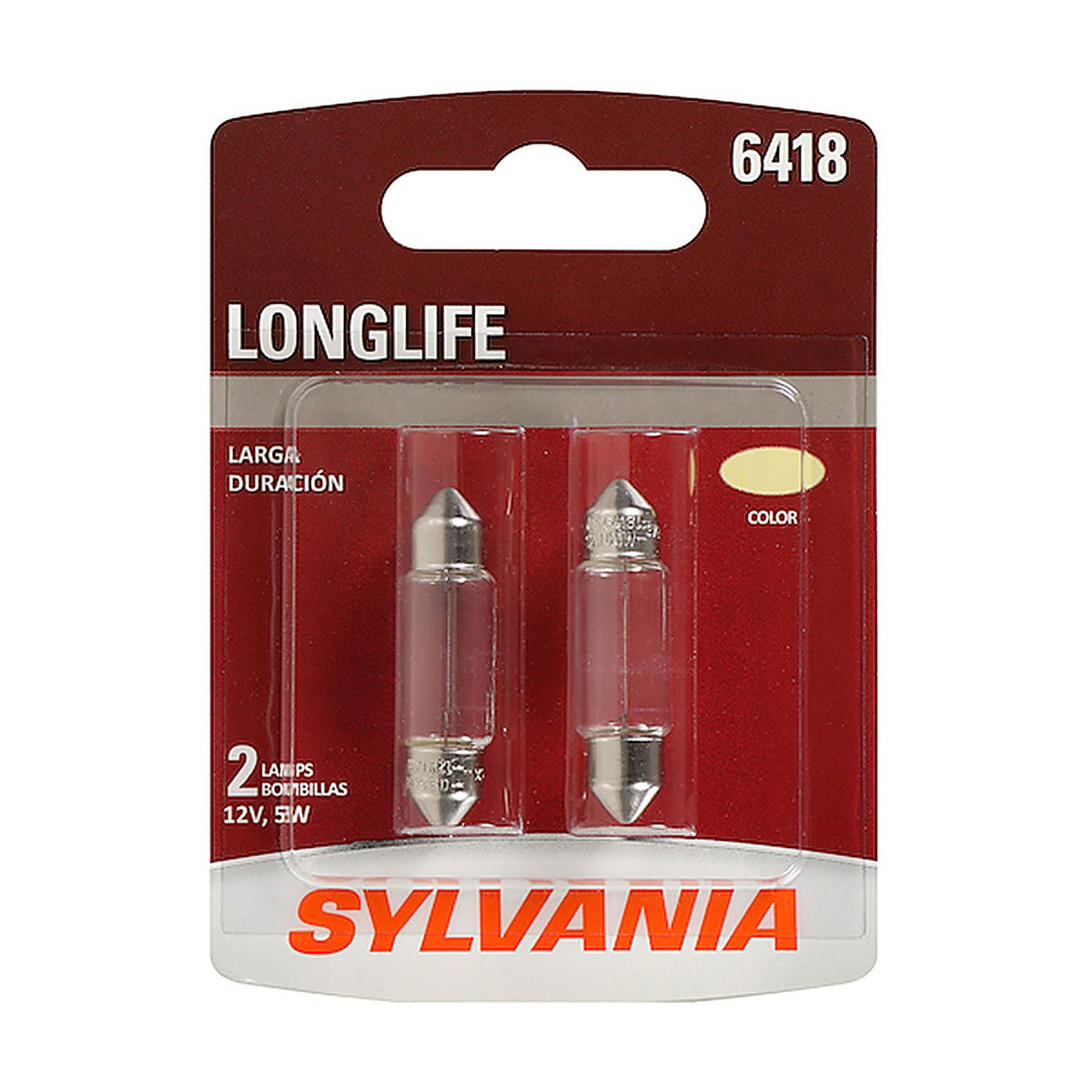 Sylvania - 6418LLBP2 - 6418 Long Life Mini Bulb, 2 Pack