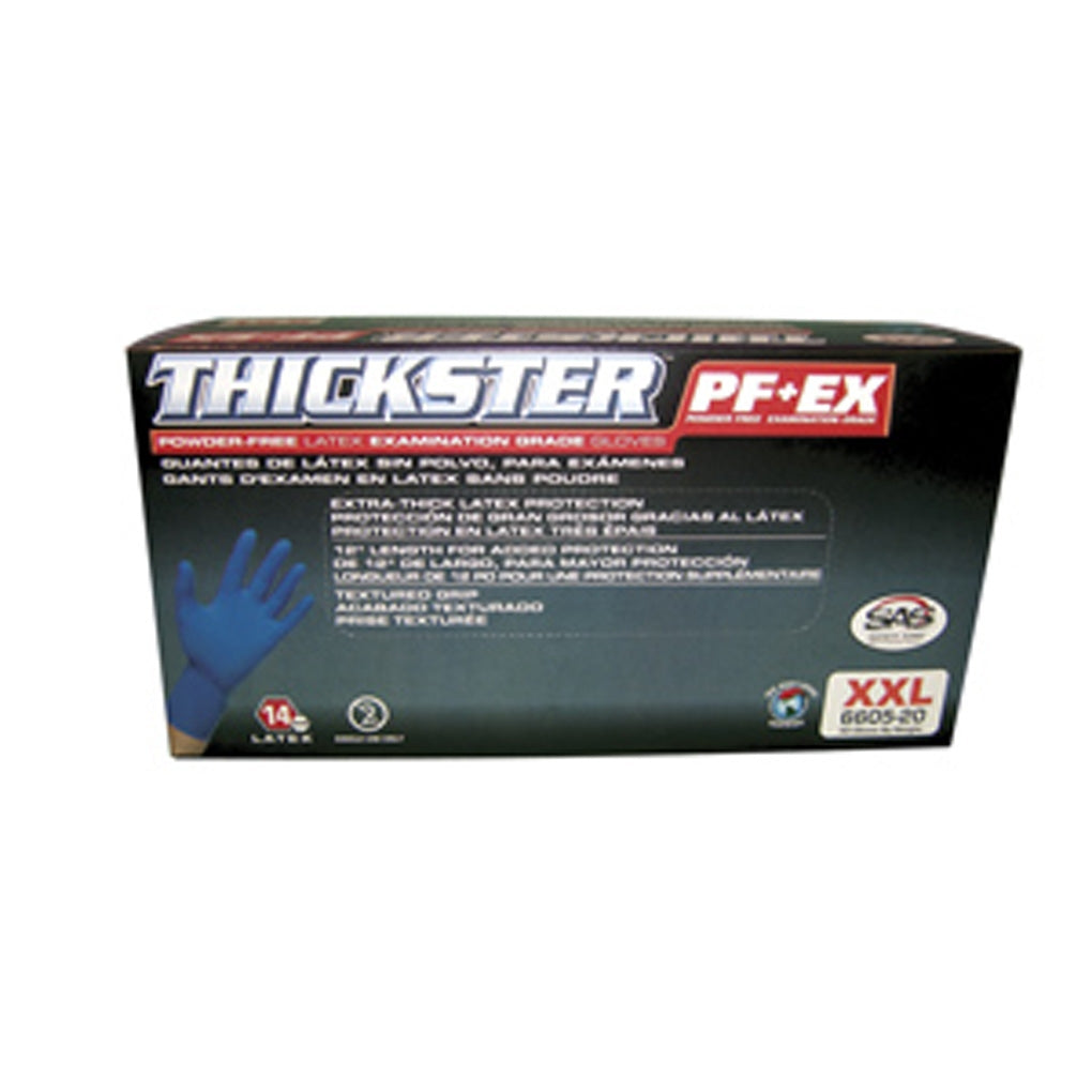 SAS - 6603-20 - Thickster Powder-Free Latex 14 Mil Gloves, Large - 50/Pack