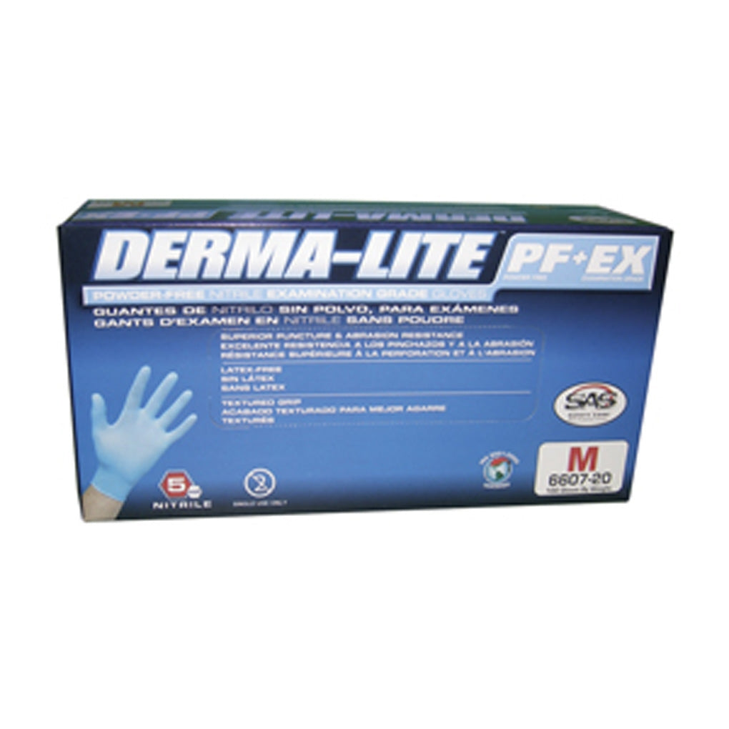 SAS - 6607-20 - DERMA-LITE Powder Free Nitrile Gloves - Medium