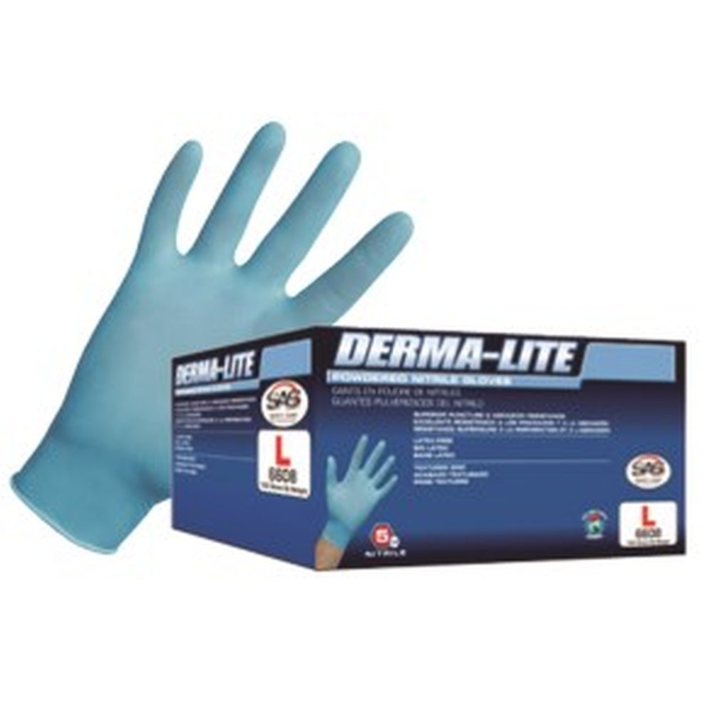 SAS - 6608 - Derma-Lite Lightly Powdered Nitrile Glove - Large - 50/Pack