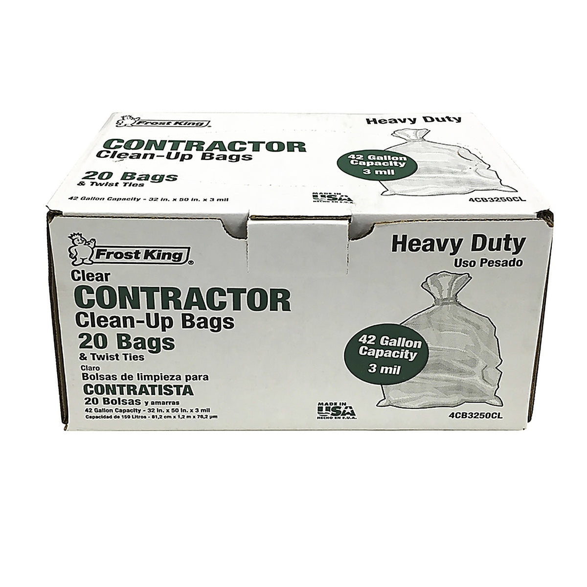 Frost King - 4CB3250CL - 42 gal Contractor Bags Twist Tie 20 pk 3 mil