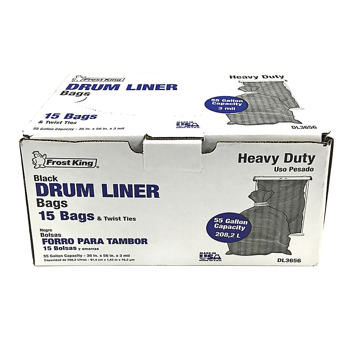 Frost King - DL3656 - 55 gal Drum Liners Twist Tie 15 pk 3 mil