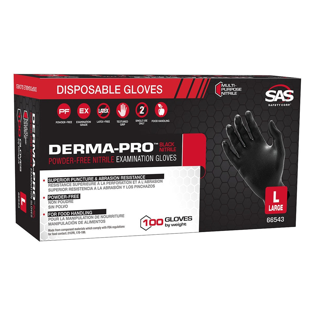 SAS - 66541 - Derma-Pro Nitrile Disposable Glove (Powder-Free) - Small