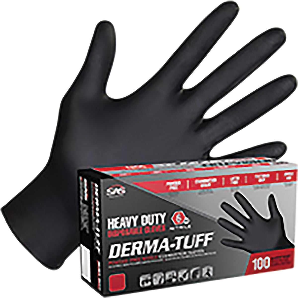 SAS Safety - 66587 - Derma-Tuff Powder-Free Exam Grade Nitrile Disposable Gloves M - 6 Mil - 100Pk