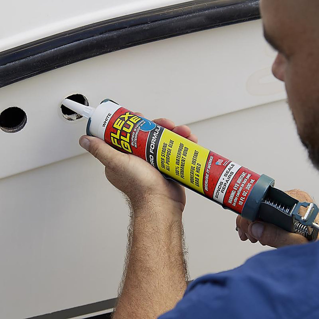 Flex Seal - GFSTANR10 - FLEX GLUE White Rubberized Waterproof Adhesive 10 oz