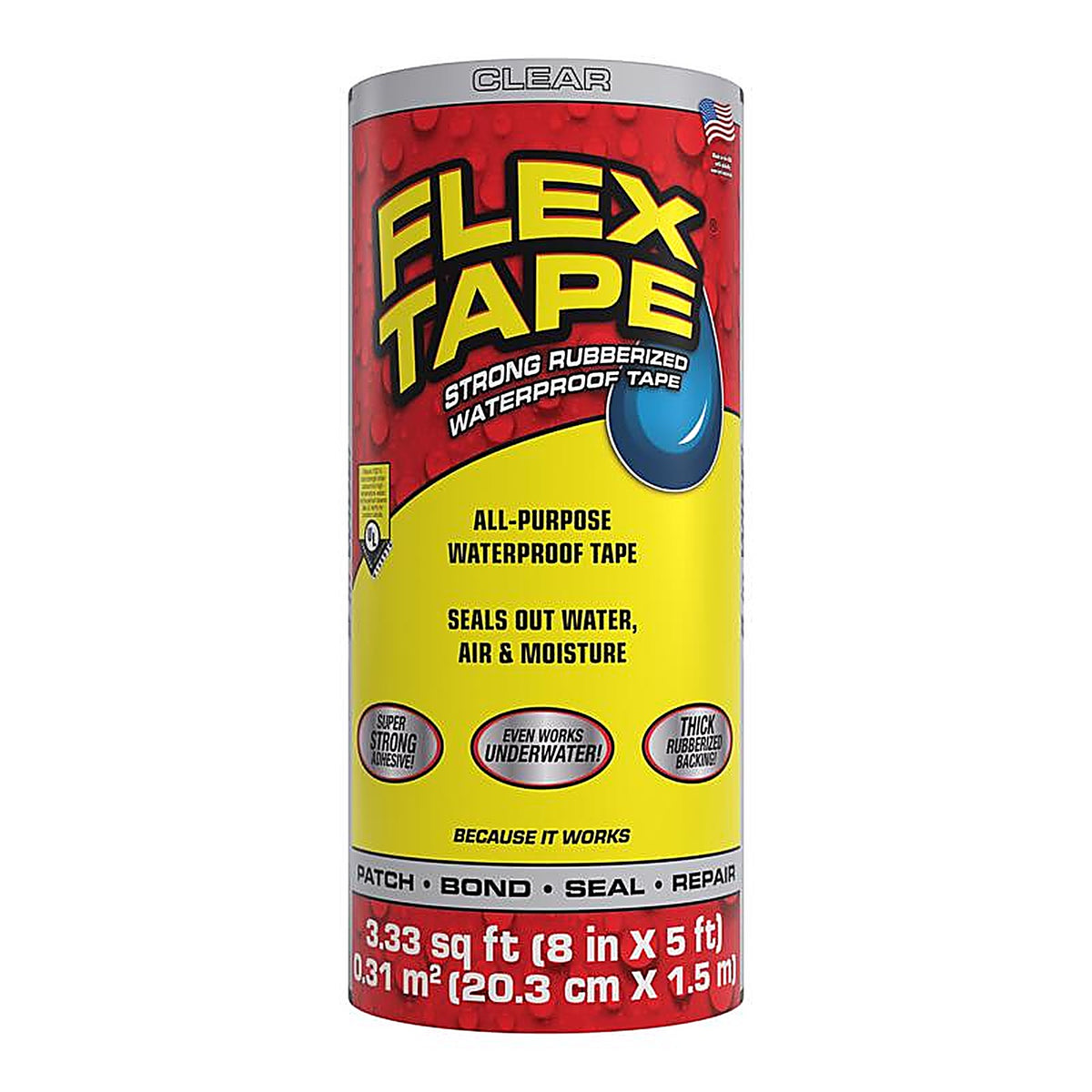 Flex Seal - TFSCLRR0805 - FLEX TAPE 8 in. W X 5 ft. L Clear Waterproof Repair Tape