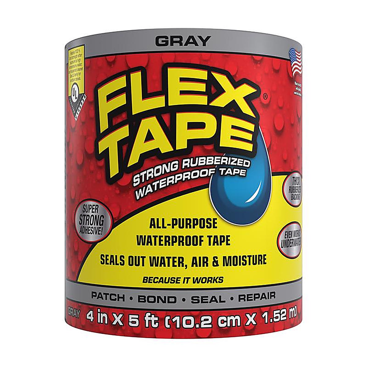 Flex Seal - TFSGRYR0405 - FLEX TAPE 4 in. W X 5 ft. L Gray Waterproof Repair Tape