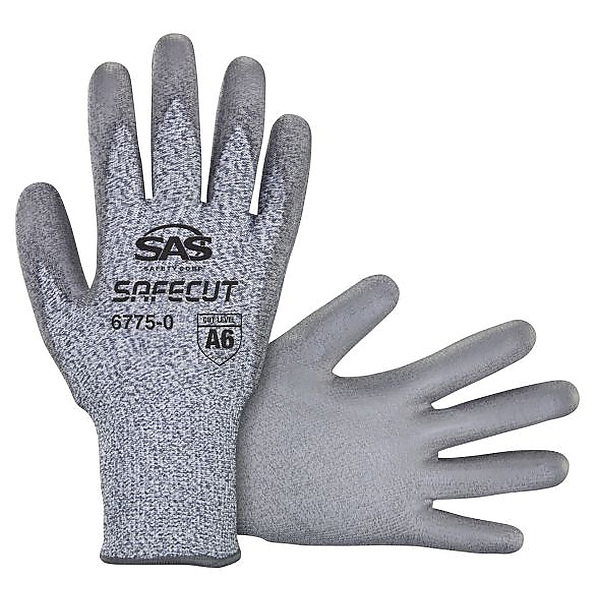 SAS Safety - 6775-04 - SafeCut HPPE Knit Glove with PU Palm, XL, Pair