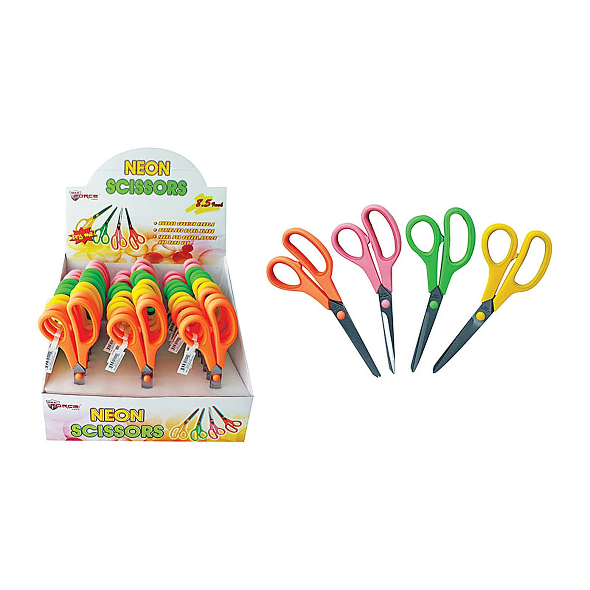 Diamond Visions - 04-1120 - Neon Colored Cushion Grip Scissors Stainless Steel 1 pk