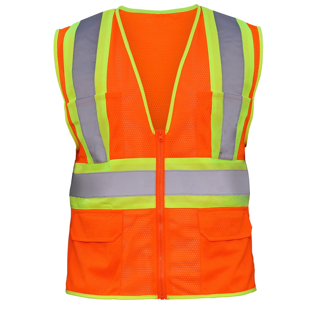 SAS - 692-2108 - Class 2 Flame Retardant 2-Tone Vest (Orange) - Medium