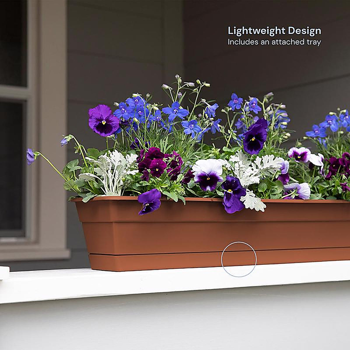 Bloem - DCBT24-46 - 5.75 in. H x 24 in. W x 7.5 in. D Plastic Window Box Terracotta