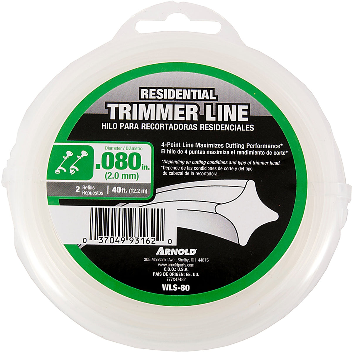 Arnold - WLS-80 - Residential Grade .080 in. D X 40 ft. L Trimmer Line