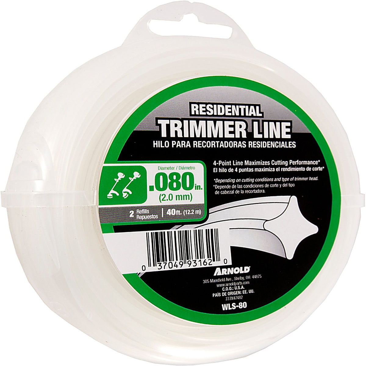 Arnold - WLS-80 - Residential Grade .080 in. D X 40 ft. L Trimmer Line