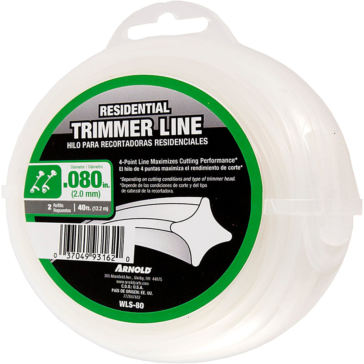 Arnold - WLS-80 - Residential Grade .080 in. D X 40 ft. L Trimmer Line