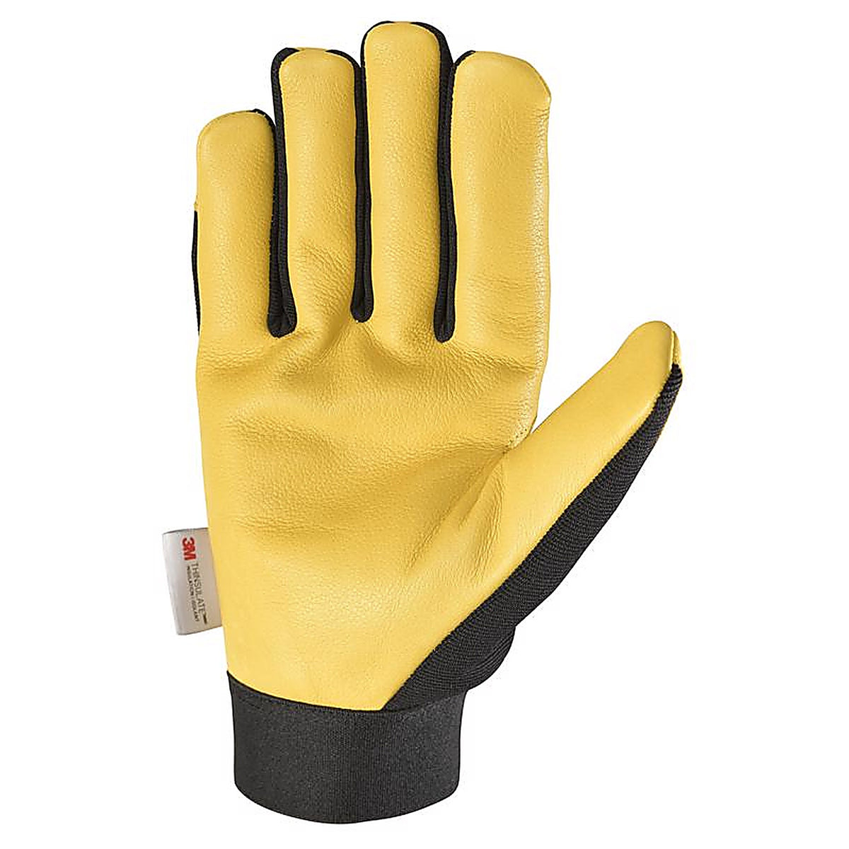 Wells Lamont - 3233M - Men's Saddletan Grain Winter Work Gloves Black/Yellow M 1 pair