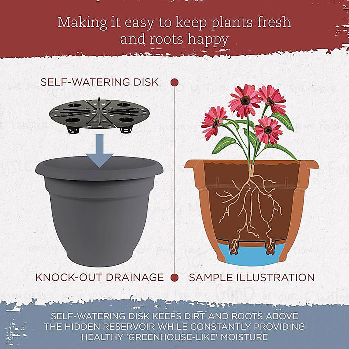 Bloem - AP06908 - 6 in. Dia. Polyresin Ariana Planter Charcoal