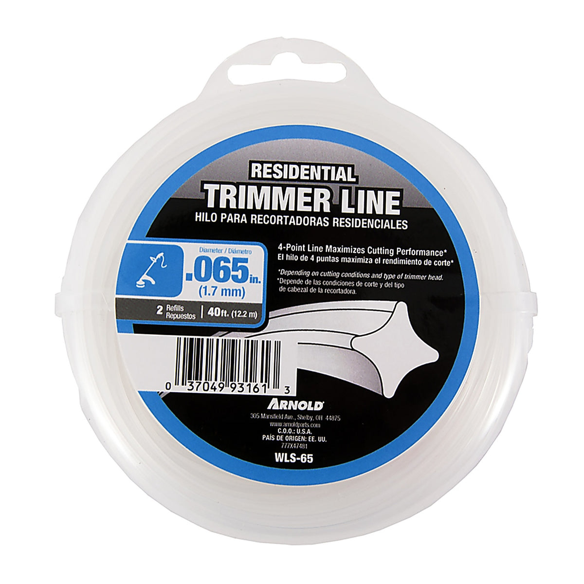 Arnold - WLS-65 - Residential Grade .065 in. D X 40 ft. L Trimmer Line