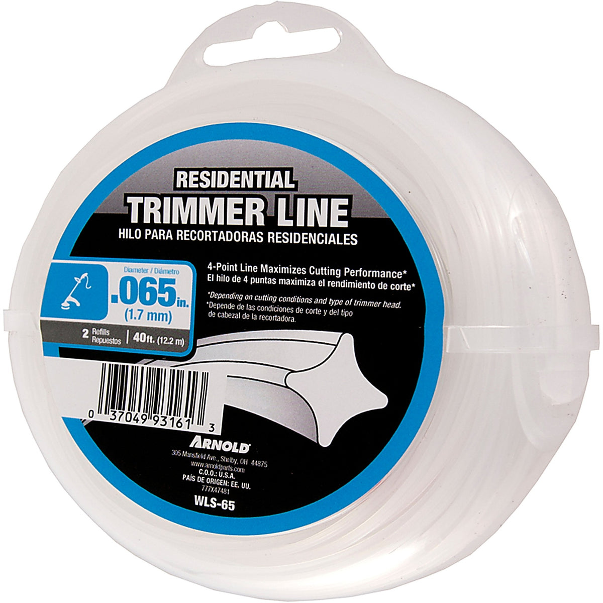 Arnold - WLS-65 - Residential Grade .065 in. D X 40 ft. L Trimmer Line