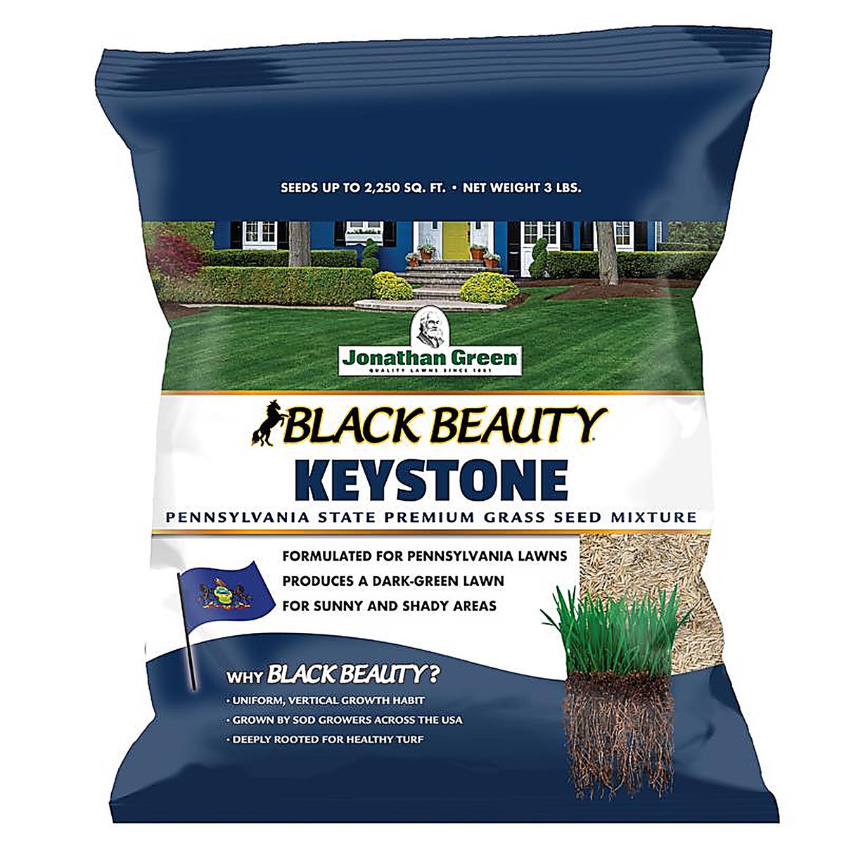 Jonathan Green - 10359 - Black Beauty Keystone All Grasses Sun or Shade Grass Seed 3 lb