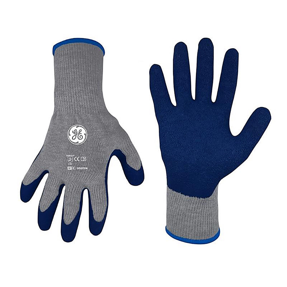 GE - GG209MC - Unisex Crinkle Dipped Gloves Blue/Gray M 1 pair