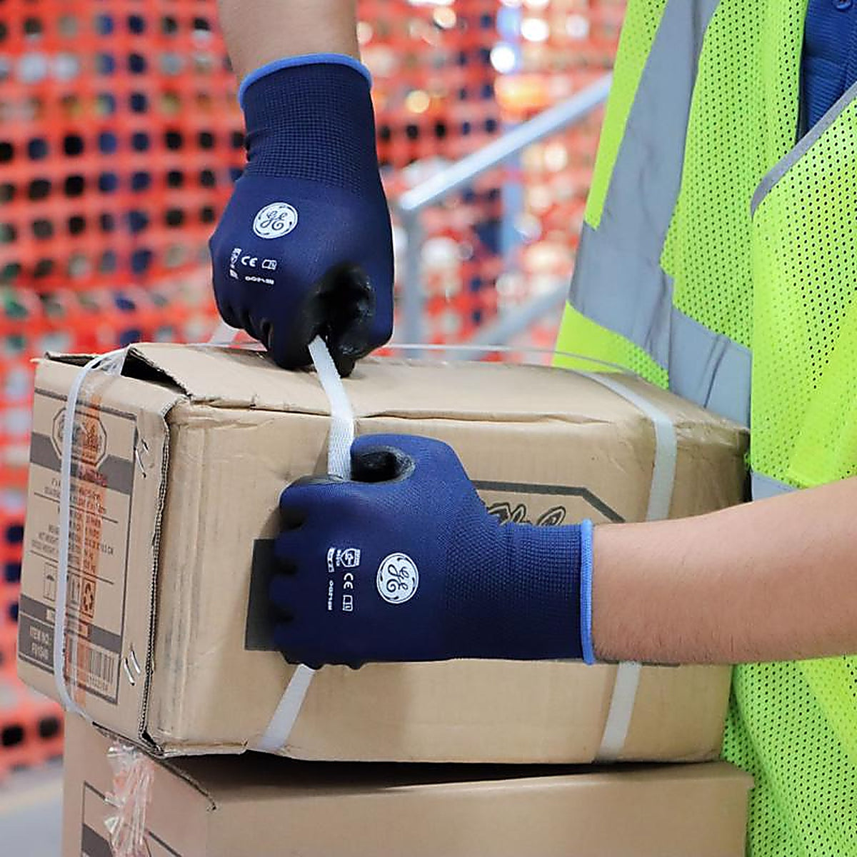 GE - GG215LC - Unisex Dipped Gloves Black/Blue L 1 pair