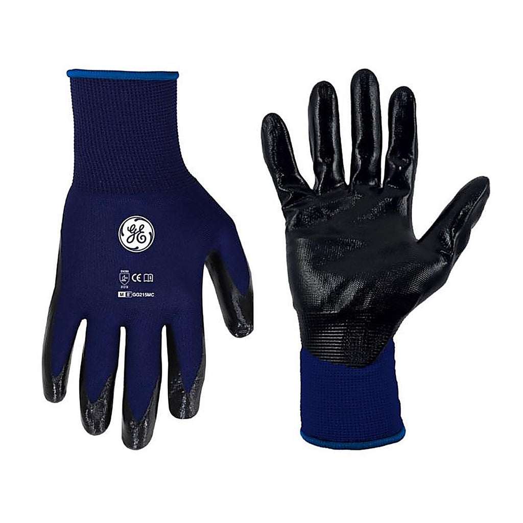 GE - GG215MC - Unisex Dipped Gloves Black/Blue M 1 pair