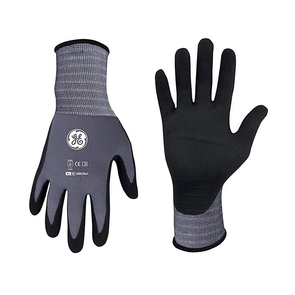 GE - GG217XLC - Unisex Dipped Gloves Black/Gray XL 1 pair