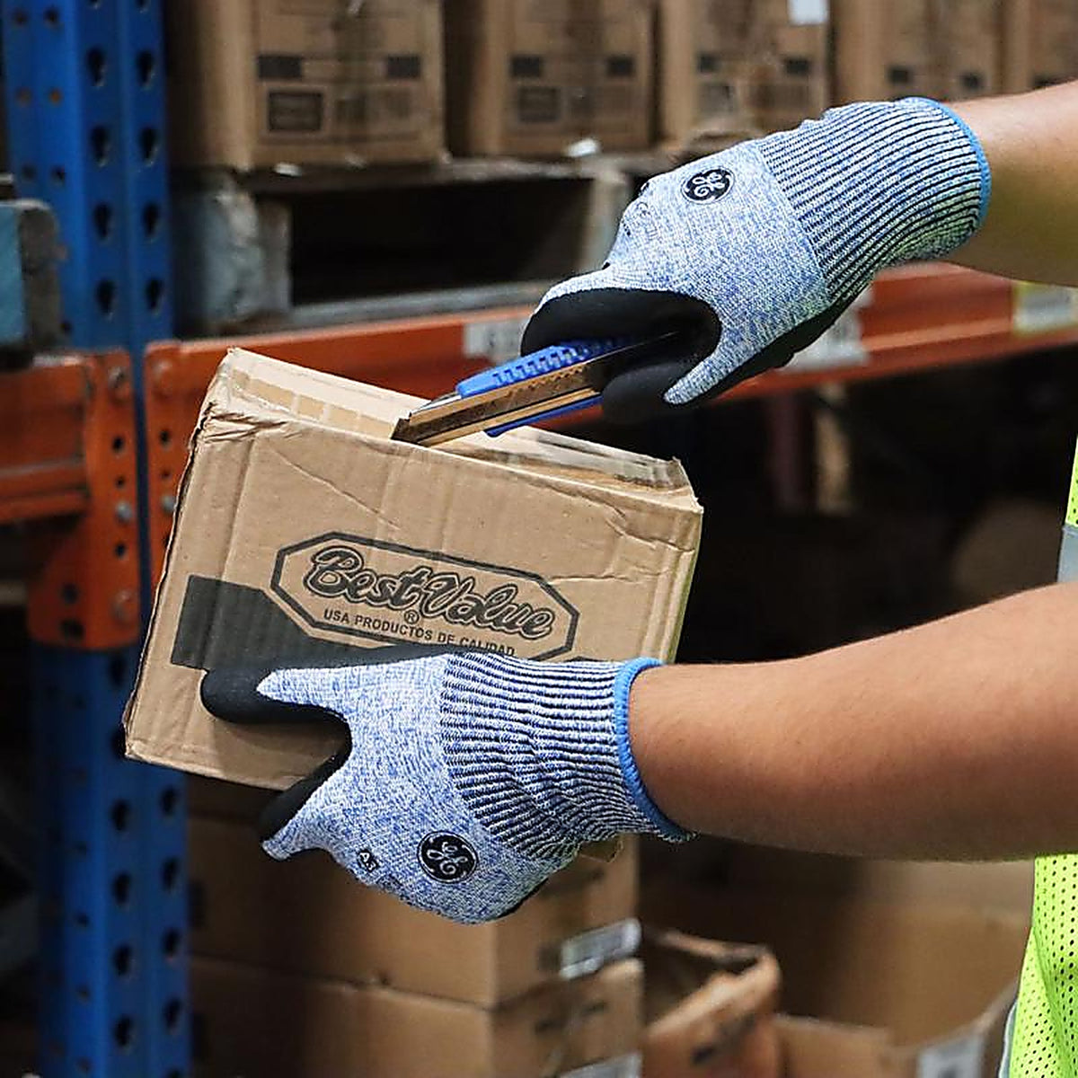 GE - GG223XLC - Unisex Dipped Gloves Black/Blue XL 1 pair