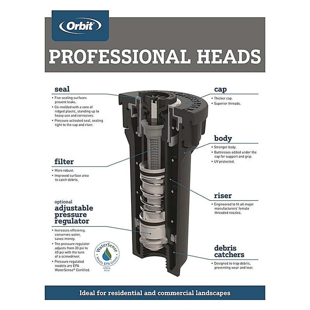 Orbit - 80312 - Professional Series 4 in. H Full-Circle Pop-Up Spray Head