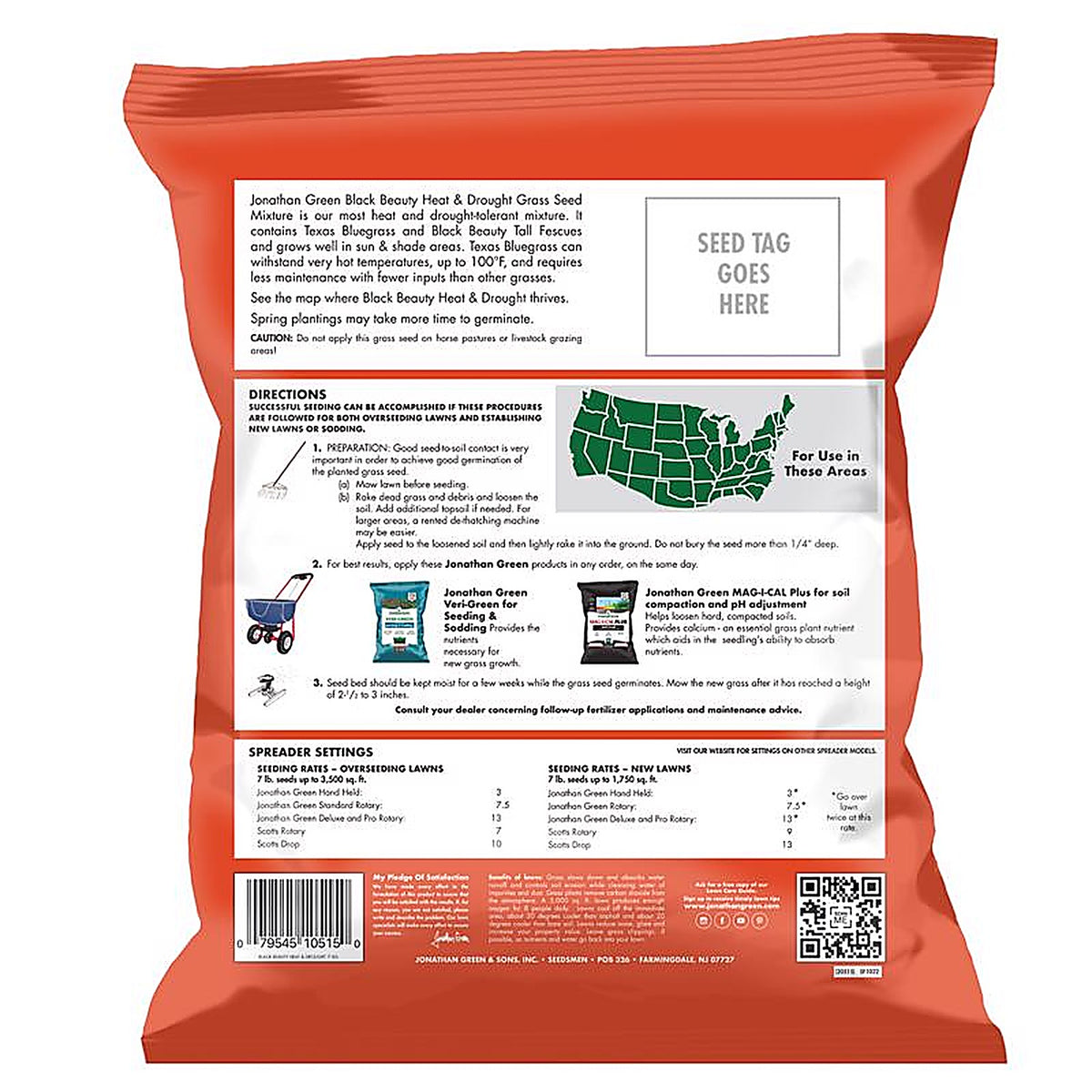 Jonathan Green - 10515 - Black Beauty Heat & Drought Mixed Sun or Shade Grass Seed 7 lb