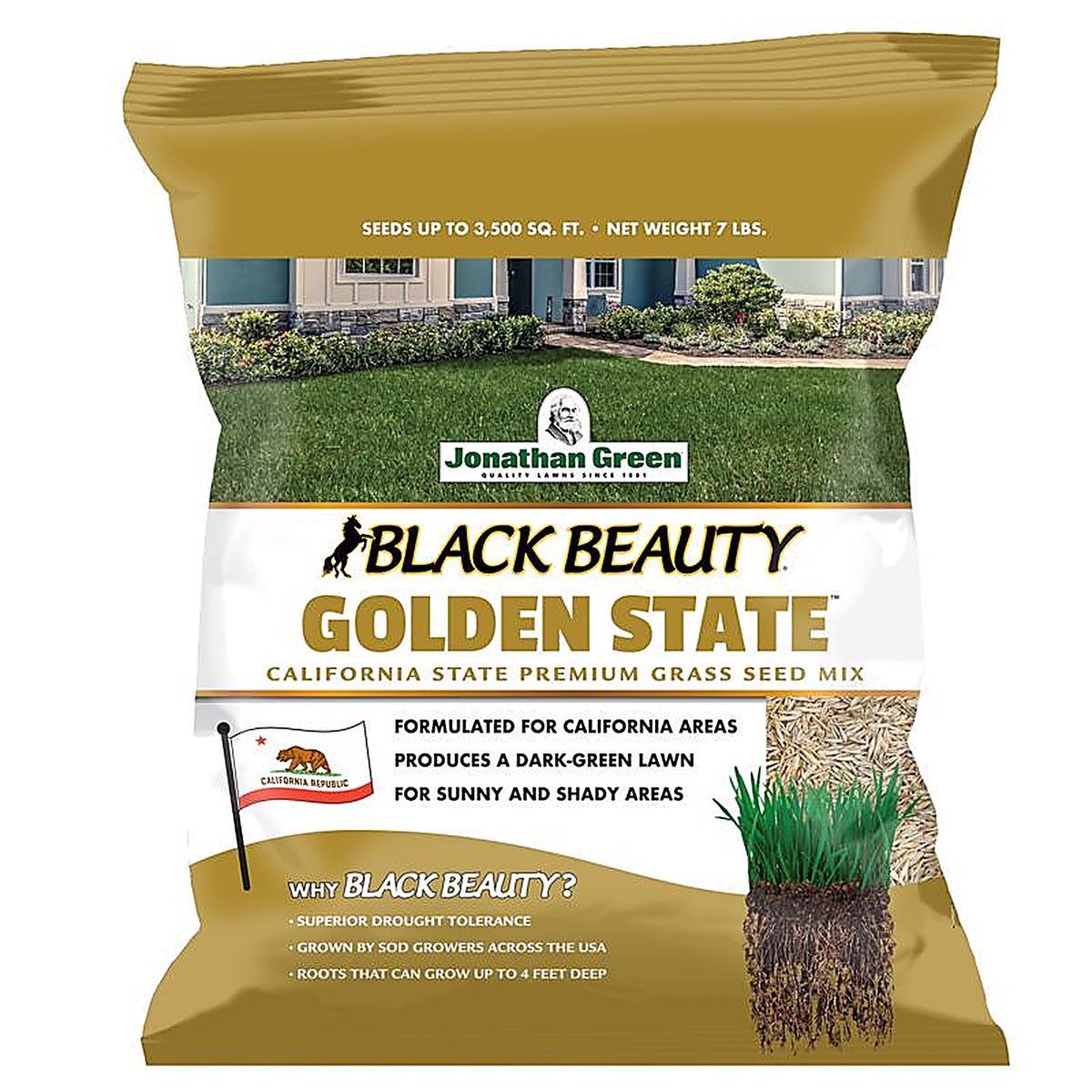 Jonathan Green - 10701 - Black Beauty Golden State Mixed Sun or Shade Grass Seed 7 lb