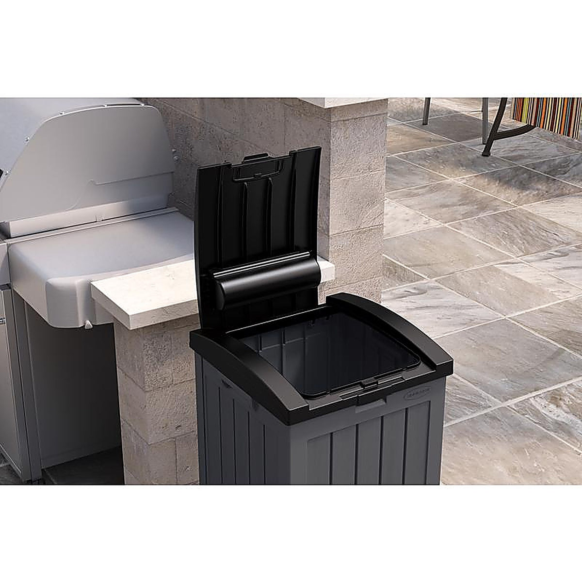 Suncast - GH3900 - Trash Hideaway 39 gal Peppercorn Resin Trash Can Lid Included