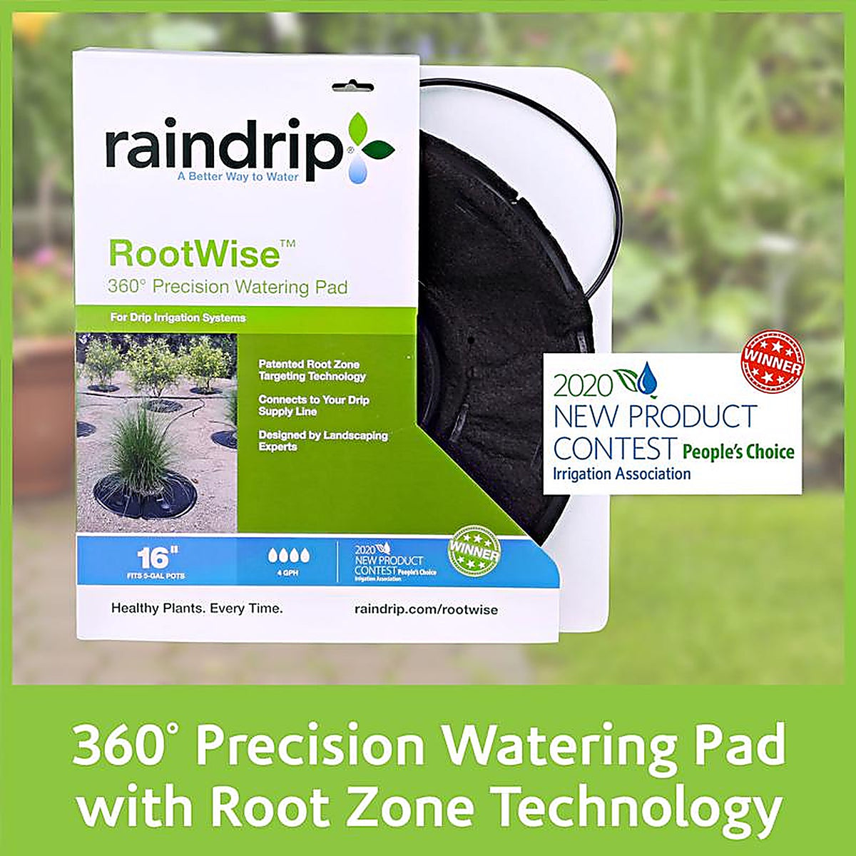 Raindrip - RW16L1 - For 1/4 in. Tubing Precision Watering Pad 0.5 in. H 1 pk