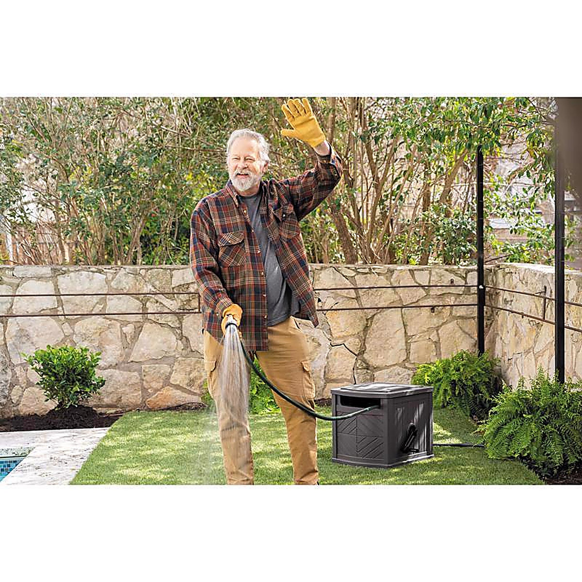 Suncast - PDH150P - 150 ft. Gray In Ground Hideaway Hose Reel