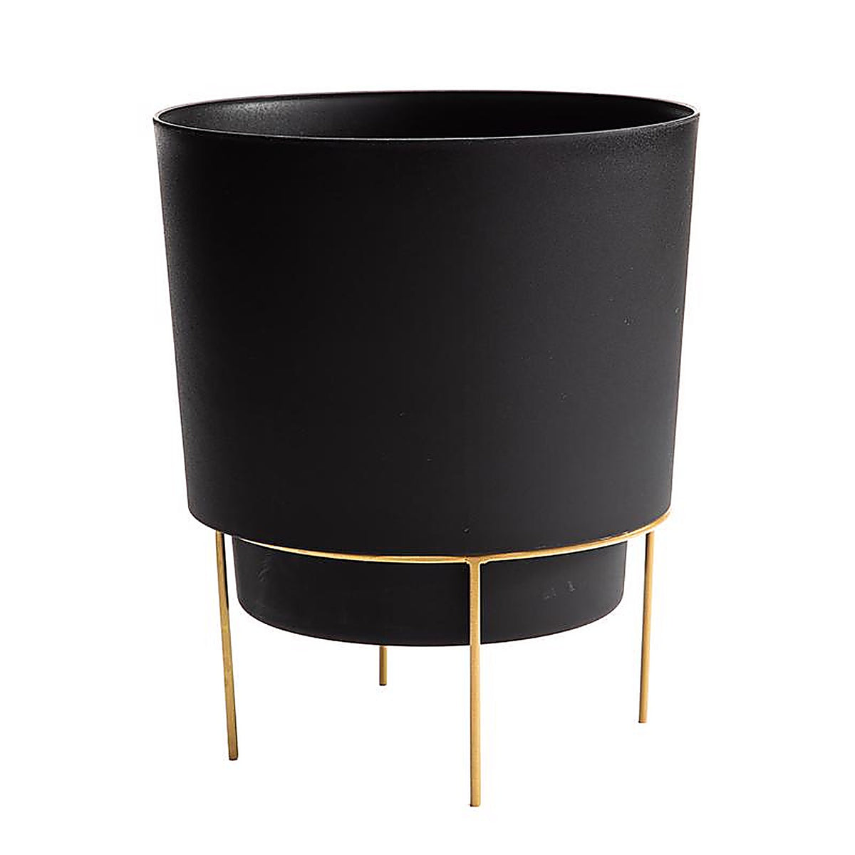 Bloem - HOP0600-M - Hopson 8 in. H X 6 in. D Metal/Plastic Planter with Stand Black