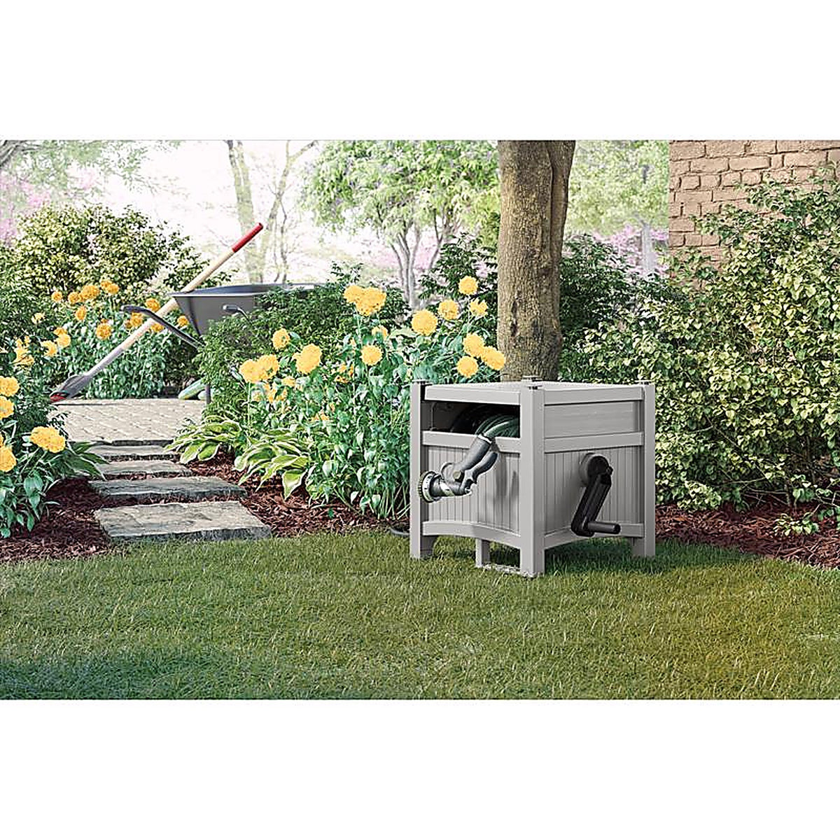 Suncast - PHH100DY - 100 ft. Gray Free Standing Hideaway Hose Reel