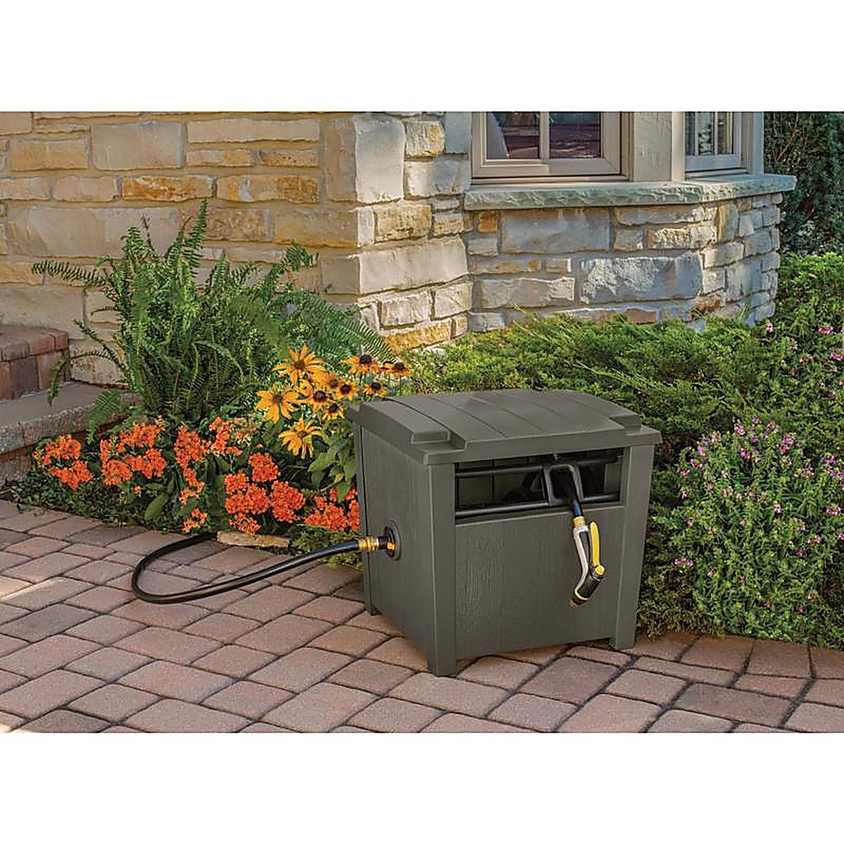 Suncast - FHH112 - Slide Trak 175 ft. Brown Retractable Free Standing Hideaway Hose Reel