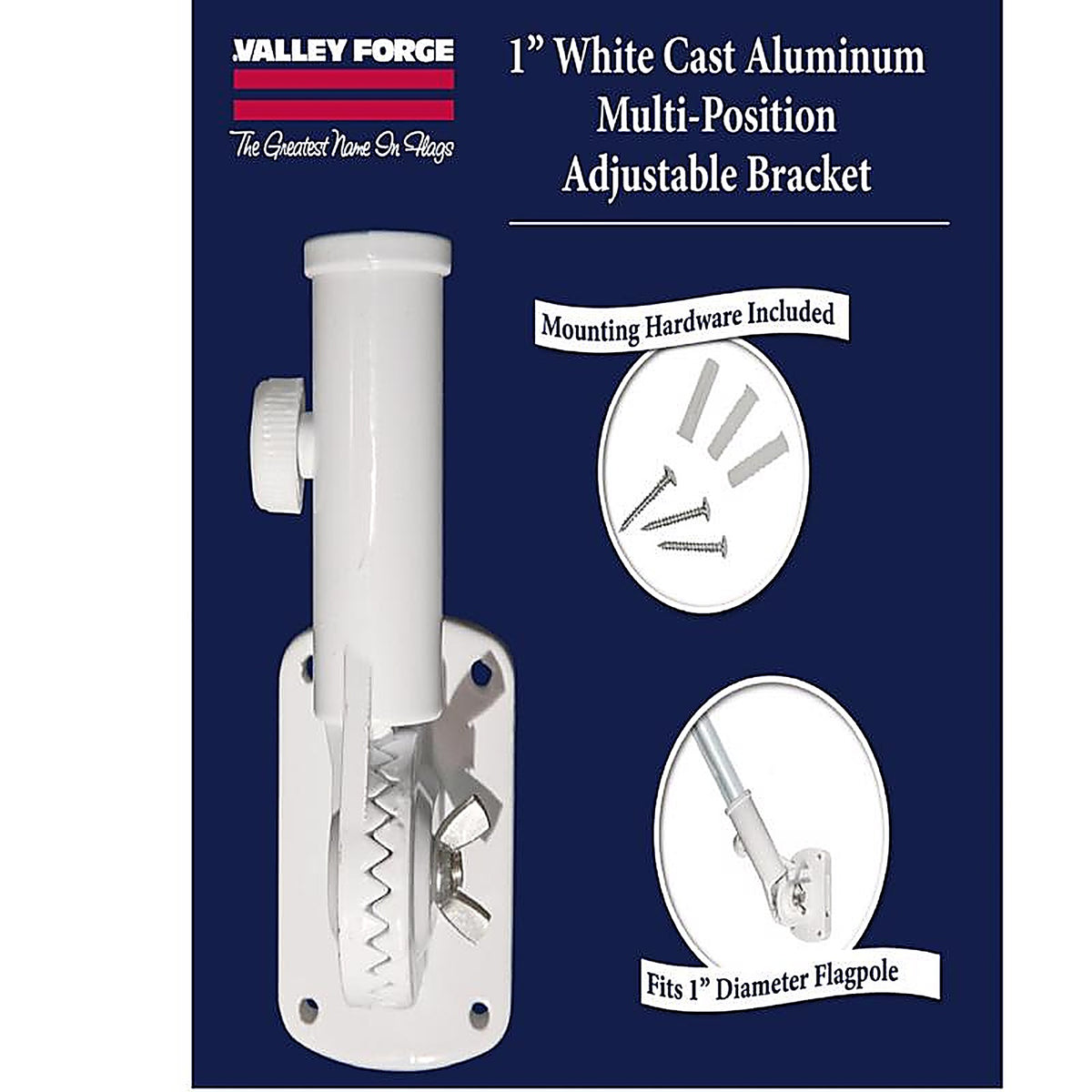 Valley Forge - 60754 - 11 in. L Aluminum Flag Pole Bracket Polished