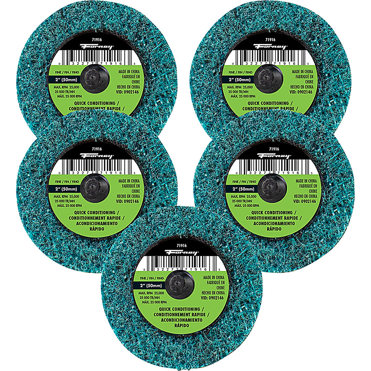 Forney - 71609 - Quickchangesurfpreppad, f Grit, 2 Inch (5-Pack-#71916)