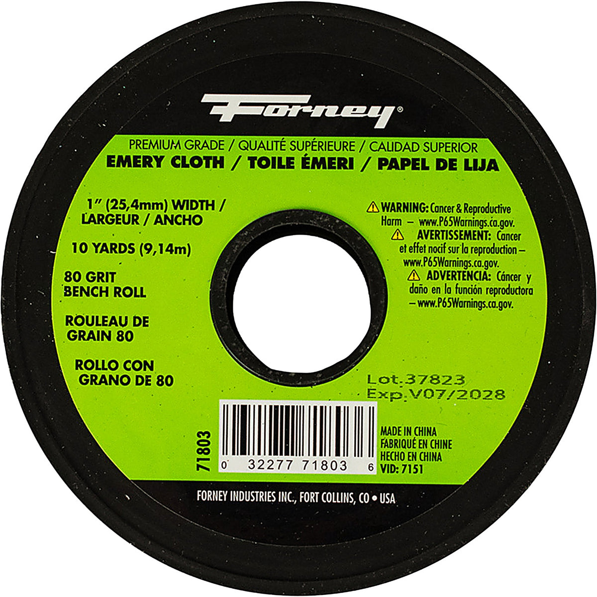 Forney - 71803 - Emery Cloth Bench Roll, 80 Grit