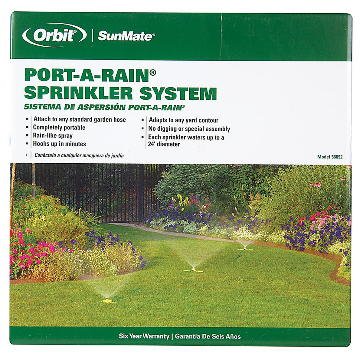 Orbit - 58092N - Port-A-Rain Plastic Non-tipping Base Stationary Sprinkler 2827 sq. ft.