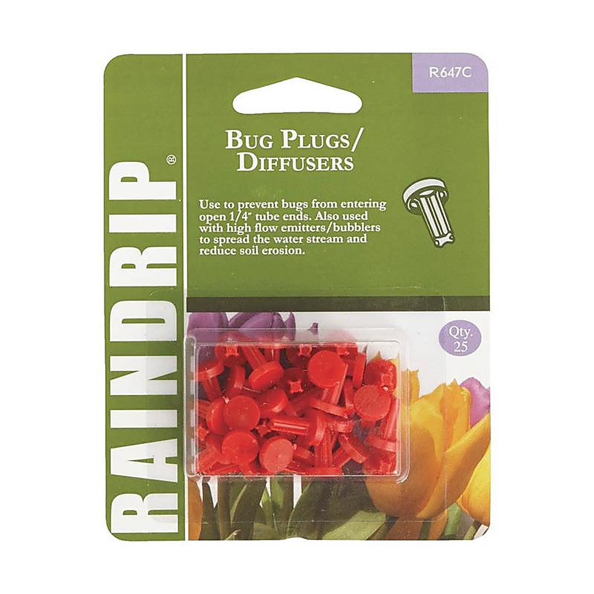 Raindrip - R647CT - 1/4 in. Drip Irrigation End Cap 25 pk