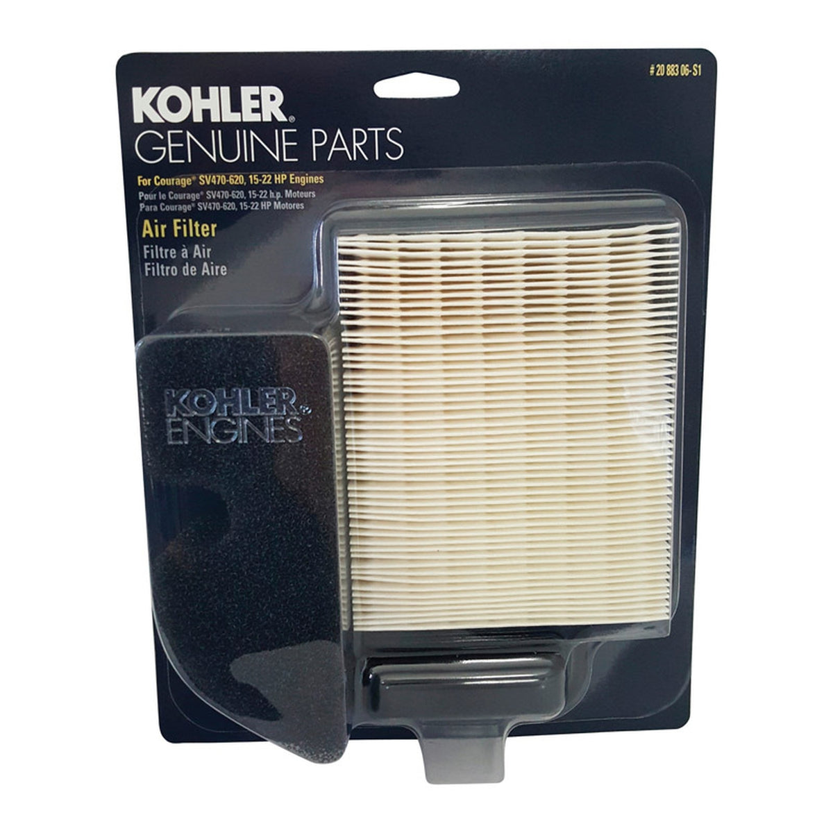 Kohler - 20 883 06-S1 - Small Engine Air Filter For Courage Single SV470-620