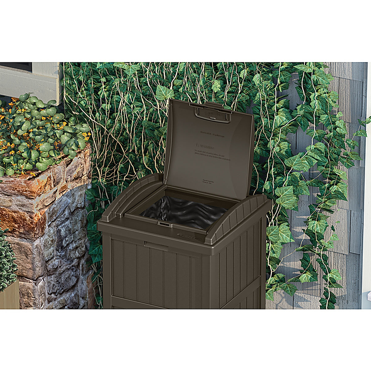 Suncast - GH1732J - Trash Hideaway 30 Resin Garbage Can Lid Included