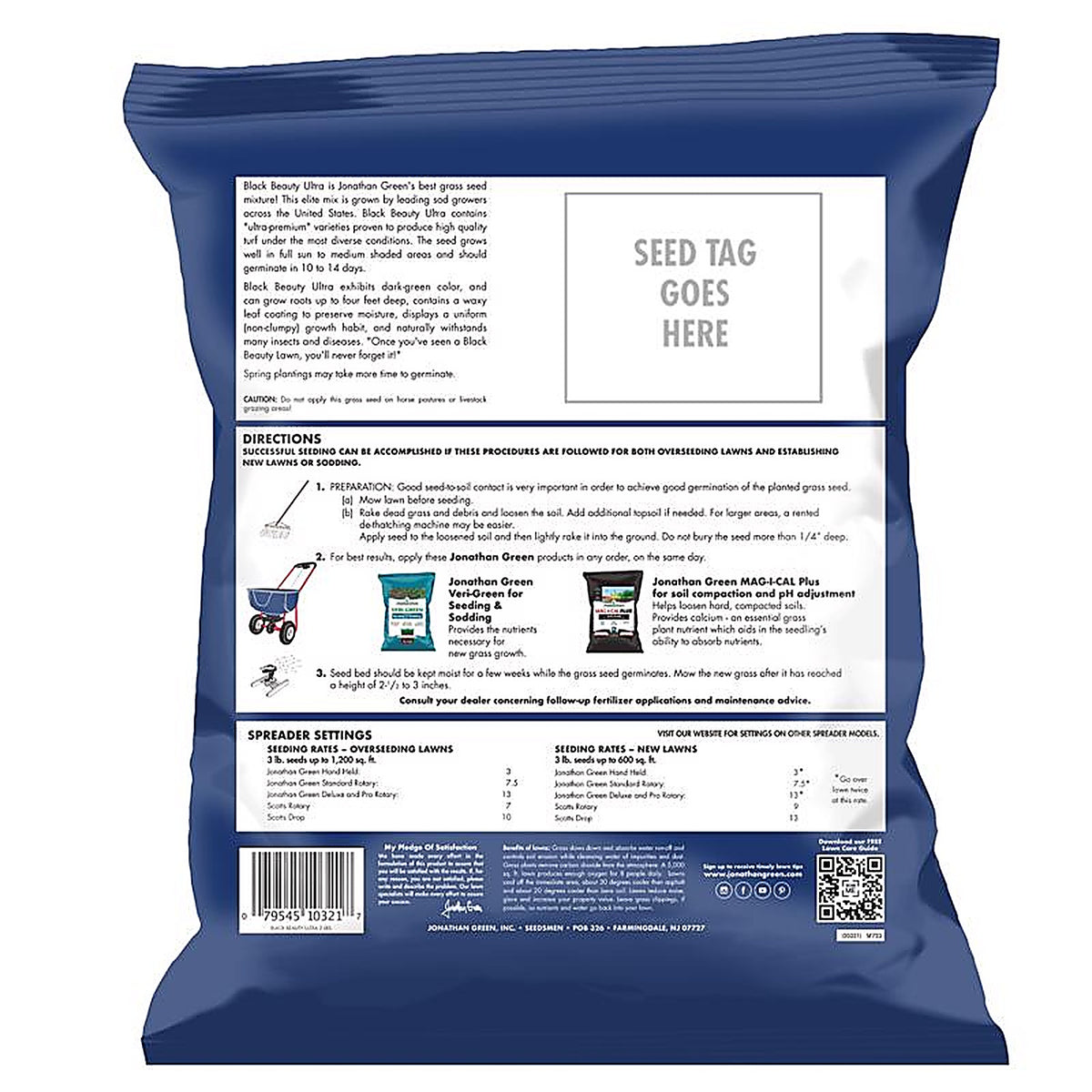 Jonathan Green - 10321 - Black Beauty Ultra All Grasses Sun or Shade Grass Seed 3 lb