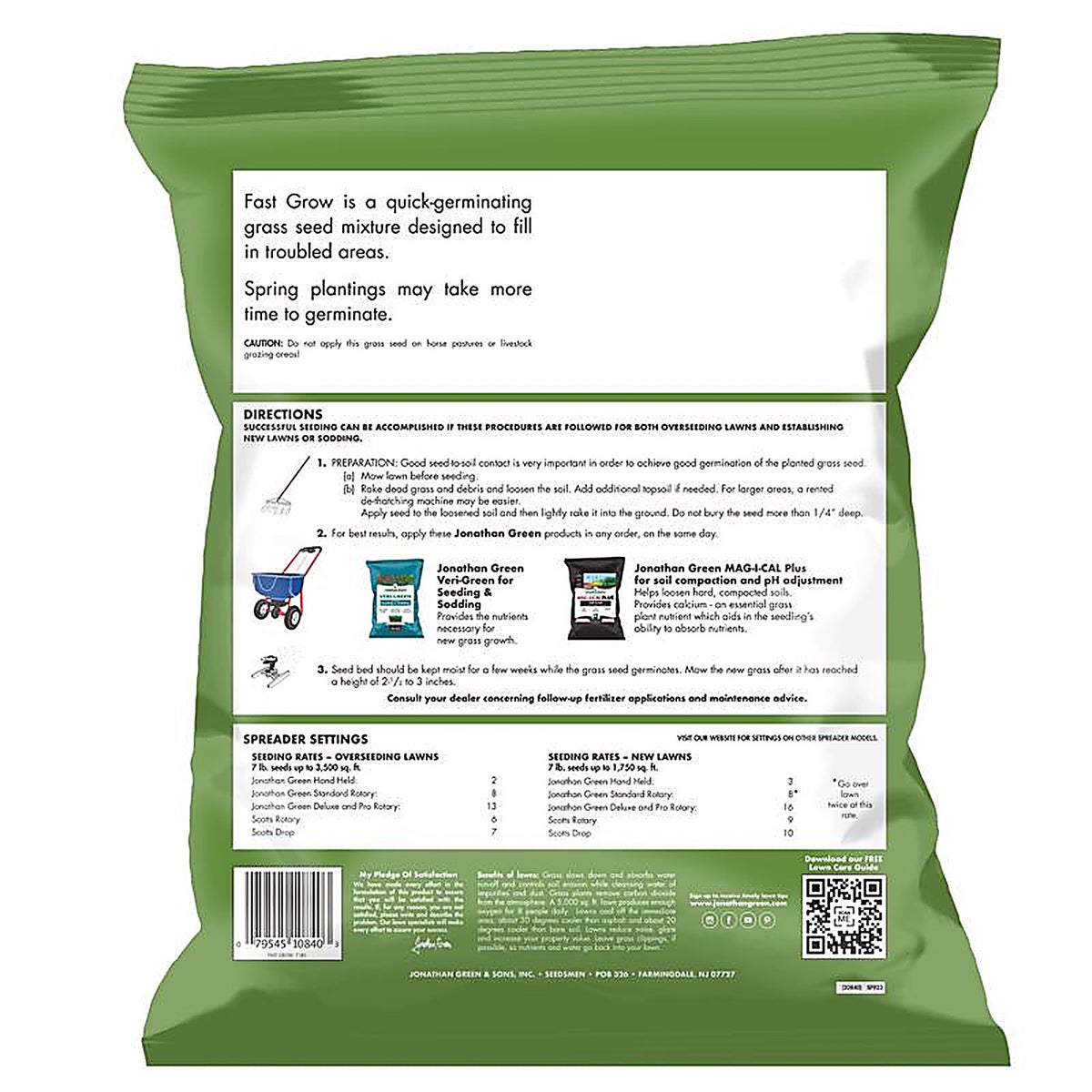 Jonathan Green - 10840 - Fast Grow Mixed Sun or Shade Grass Seed 7 lb