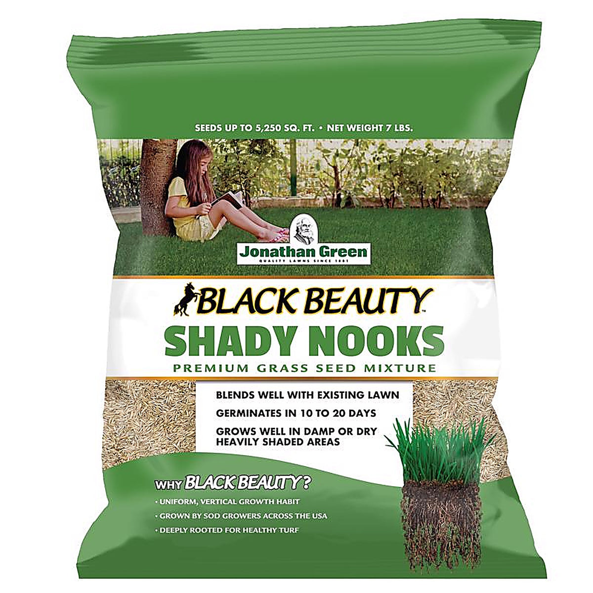 Jonathan Green - 11959 - Black Beauty Shady Nooks Mixed Full Shade Grass Seed 7 lb