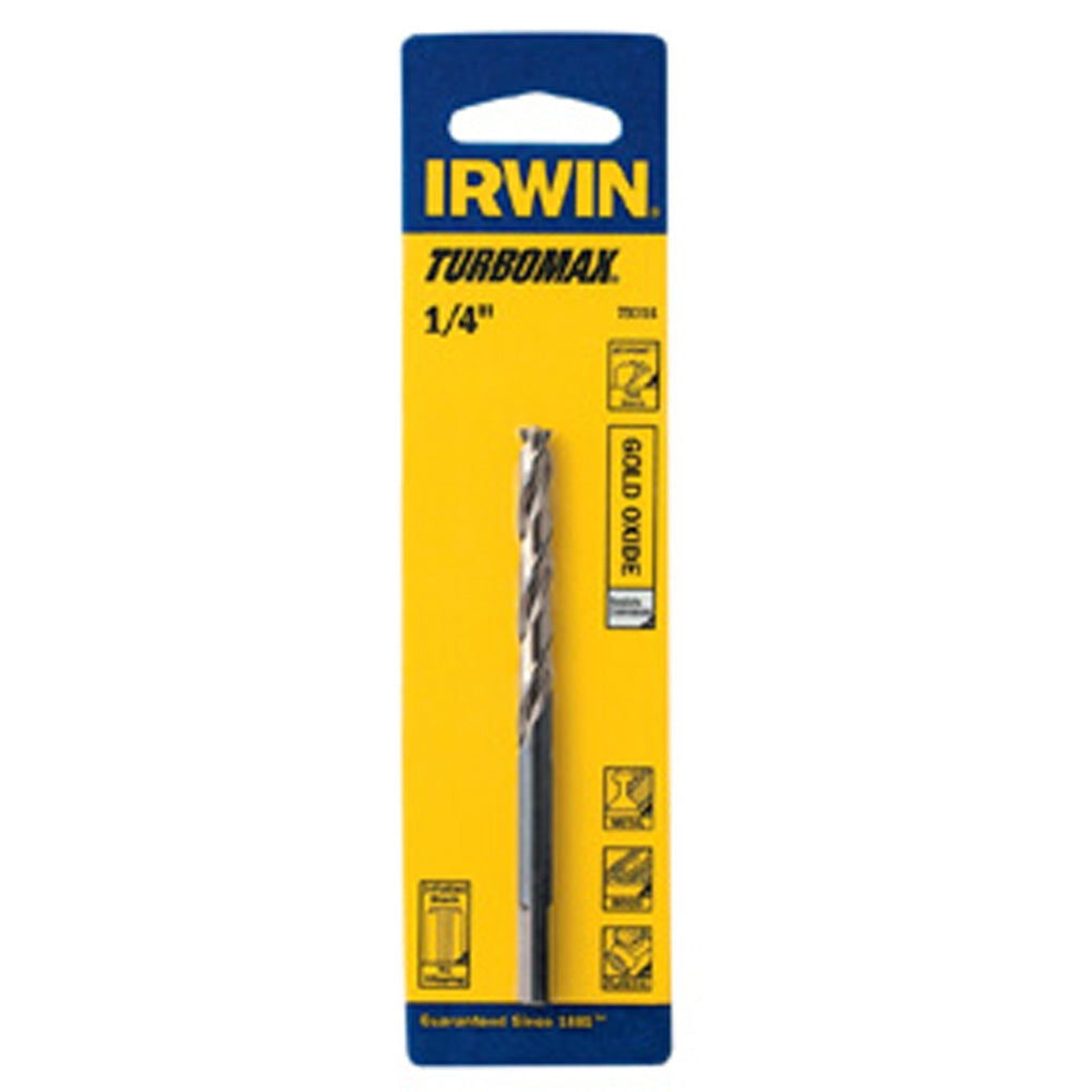IRWIN - 73316 - 1/4 in TURBOMAX High Speed Steel Straight Shank Jobber Length Drill Bit