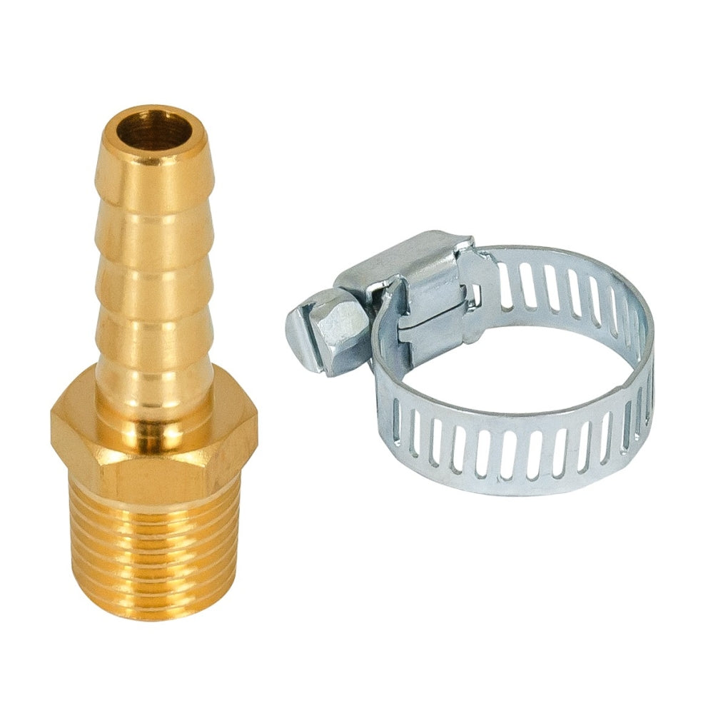 AES|7346 Air Hose Repair Kit, 5/16 x 1/4 in, Hose Barb x MNPT, Brass